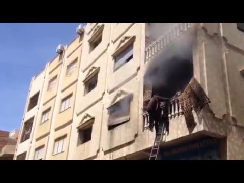 بالفيديو نشوب حريق في أحد المنازل 
