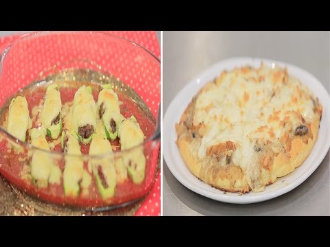 كوسة بالصلصة الحمراء و البشاميل  بيتزا الفريدو بالدجاج