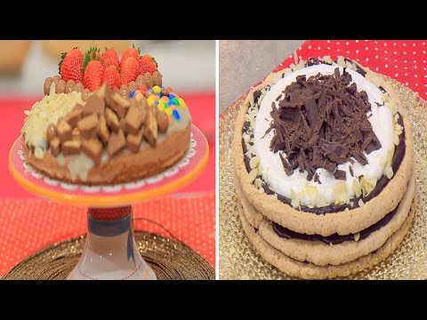 شاهد كيك شيكولاتة مميز وتورتة مارينغ اللوز