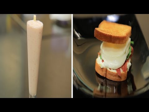 بالفيديو طريقة عمل سندوتش بسطريلا و كوكتيل الزبادي بالفواكه