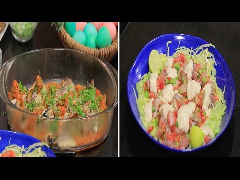 شاهد رنجة بالصوص الأحمر وسلطة فسيخ بالطحينة والمايونيز