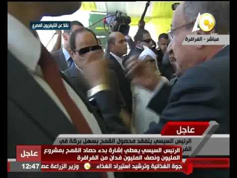 الرئيس السيسي يتفقد محصول القمح بسهل بركة في الفرافرة