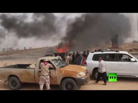 بالفيديو  معارك عنيفة بين الجيش الليبي والإرهابيين قرب سرت