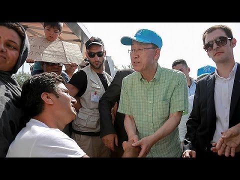 شاهد بان كي مون يدعو من اليونان إلى إنهاء احتجاز المهاجرين
