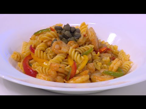 طريقة عمل مكرونة بالجمبري والبينك صوص