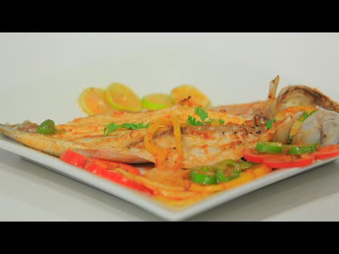 طريقة عمل صينية سمك بوري زيت وليمون