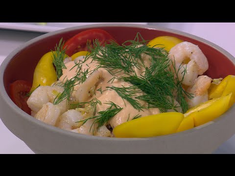 طريقة عمل جمبري بالفلفل الاصفر والمايونيز