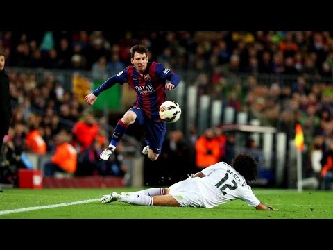 لقطات مجمعة لمهارات ميسى أمام ريال مدريد