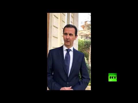 بالفيديو  بشار الأسد يهنئ السوريين بـالانتصار التاريخي في حلب