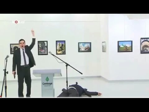 شاهد لحظة اغتيال سفير روسيا على المباشر