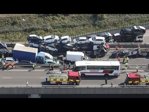 بالفيديو  أخطر حوادث السير في العالم
