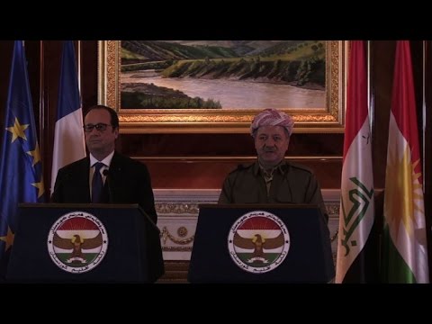 فرانسوا هولاند يلتقي مسعود بارزاني في أربيل