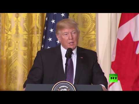 مؤتمر صحافي للرئيس الأميركي ورئيس الوزراء الكندي