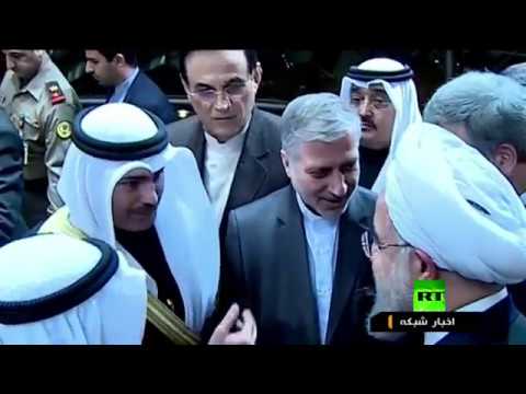 لقاء بين حسن روحاني و الشيخ صباح الأحمد الجابر الصباح