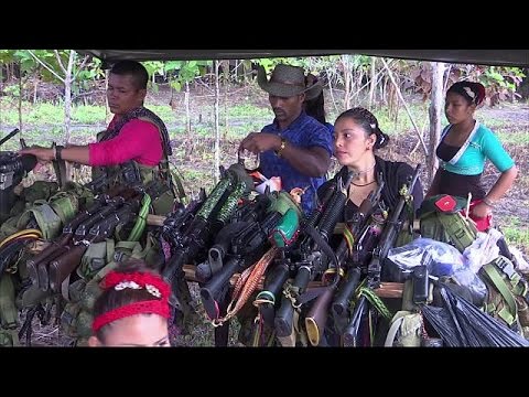 شاهد  وصول المجموعة الاخيرة من متمردي فارك إلى معسكر أممي