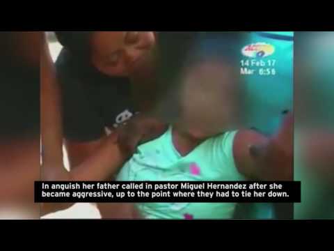 بالفيديو  لحظة طرد الأرواح الشريرة من جسد فتاة