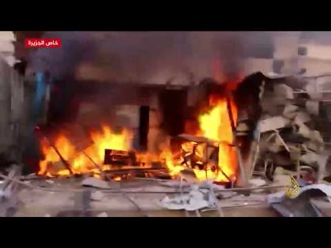 شاهد حي الوعر تحت القصف