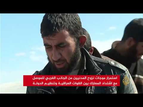 بالفيديو استمرار موجات النزوح من غرب الموصل