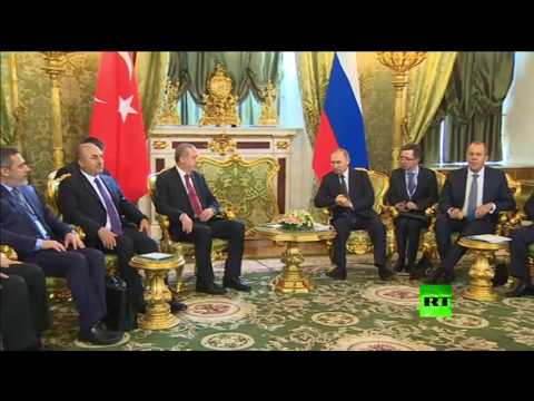 شاهد الرئيس الروسي بوتين يستقبل نظيره التركي أردوغان