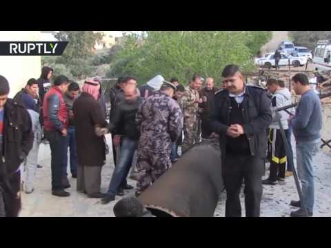 بالفيديو مشهد لبقايا صواريخ في محافظة إربد الأردنية