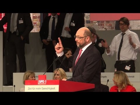 شاهد الحزب الاشتراكي الديموقراطي انتخب شولتز بالاجماع