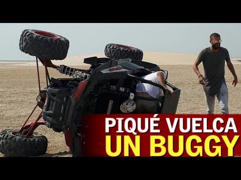 شاهد لحظة تعرض بيكيه لحادث مروع في صحراء لبنان