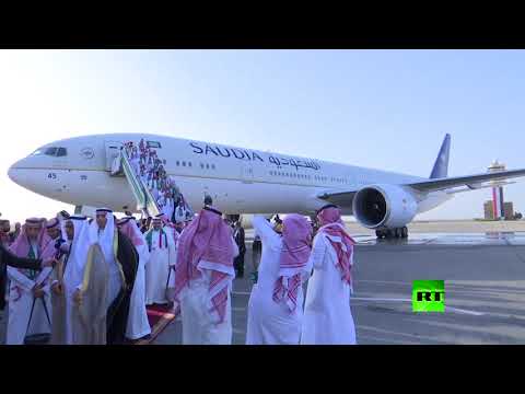 شاهد لحظة هبوط أول طائرة سعودية في مطار بغداد