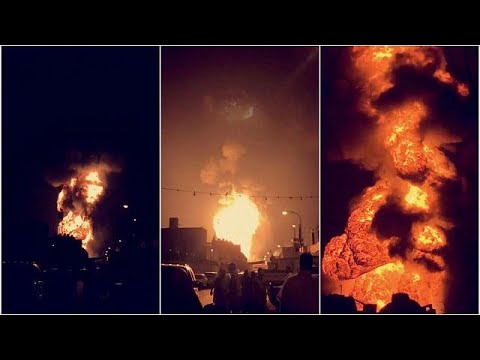 شاهد انفجار خط أنابيب نفط في البحرينشاهد انفجار خط أنابيب نفط في البحرين