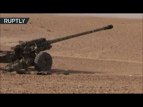 خلال عمليات متواصلة في ريف دير الزور شاهد غارات جوية وقصف مدفعي على داعش في البوكمال