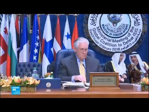 شاهد تيلرسون يدعو لمواصلة الحرب على المتطرفين في مؤتمر إعادة إعمار العراق