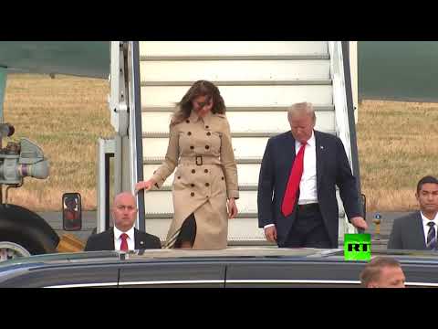 لحظة وصول الرئيس الأميركي إلى بروكسل