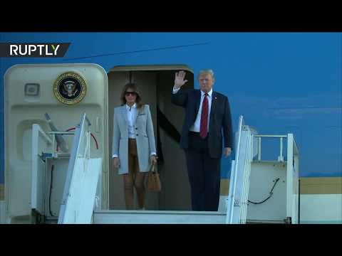 شاهد لحظة وصول ترامب يصل إلى هلسنكي للقاء بوتين