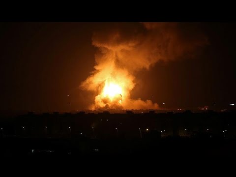 شاهد قصف إسرائيلي على غزة ردًا على إطلاق صواريخ من القطاع