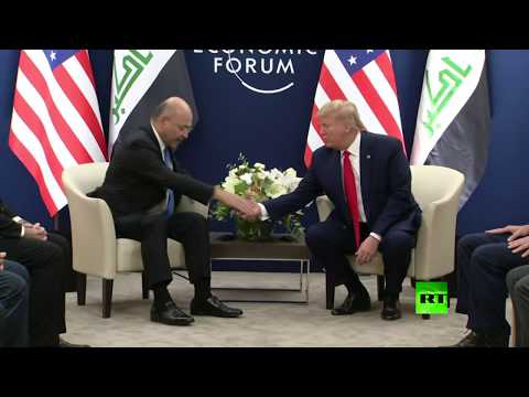 برهم صالح يلتقي دونالد ترامب في دافوس