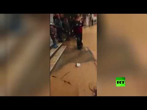 سيول جارفة تغرق شوارع وأراضي في ريف دمشق