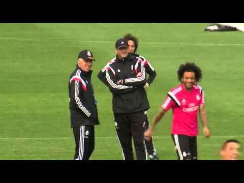 شاهد رونالدو ومارسيلو يخطفا الأضواء خلال تدريبات الريال