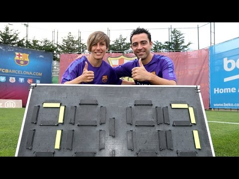 بالفيديو سونيا وتشافي يحتفلان في تمرين برشلونة