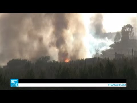 شاهد ألسنة اللهب تتصاعد في محيط مبنى التلفزيون