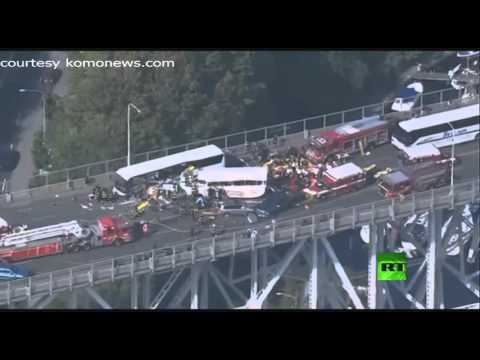 شاهد مقتل 4 طلاب وإصابة 44 إثر حادث سير في أميركا