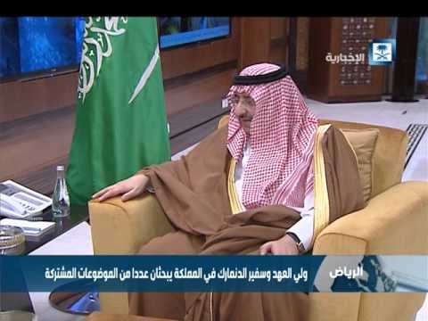 شاهد ولي العهد يلتقي سفير الدنمارك في المملكة