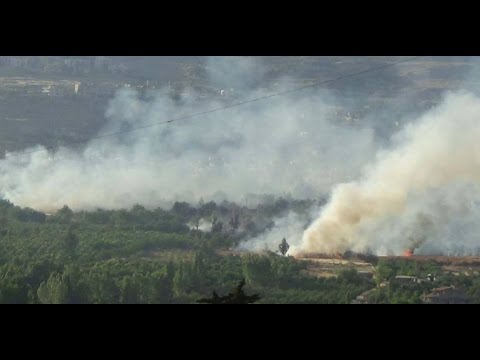 شاهد داعش ينتهج سياسية إحراق المزارع والحقول ​