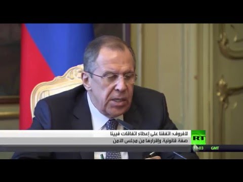 شاهد لافروف خلال مؤتمر صحفي مع نظيره البحريني