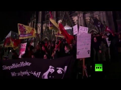 شاهد مظاهرات في ألمانيا للتنديد بحوادث التحرش الجنسي