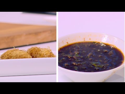 طريقة عمل جمبري بالكنافة مع صوص صويا حار