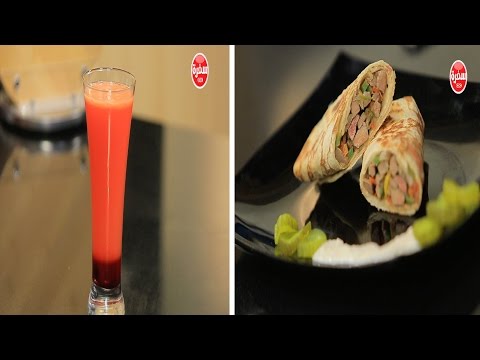 طريقة عمل سندوتش شاورما الكبدة  عصير يوسفي بالصودا