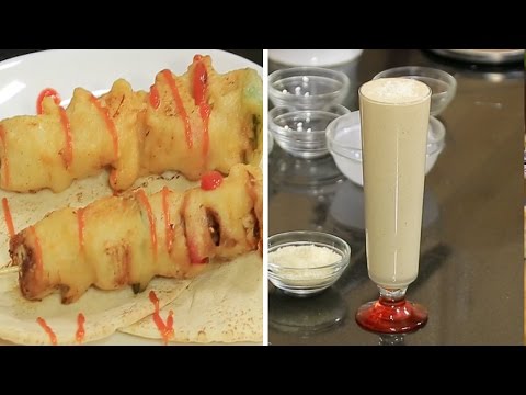 طريقة عمل سندوتش شيش طاووق بانيه  كوكتيل لبن جوز الهند بالمكسرات