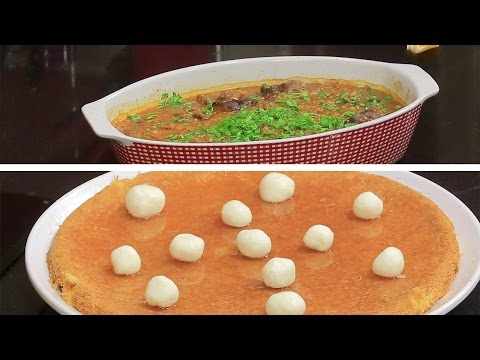 طريقة عمل طاجن كبدة وقوانص بالفريك  كنافة بالقشطة