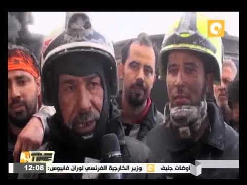 شاهد رجال الإطفاء يواصلون عمليات إخماد حرائق خزانات النفط