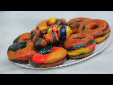 طريقة عمل دونات ملون