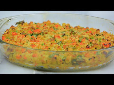 طريقة عمل صينية مكرونة بالبيض والخضار